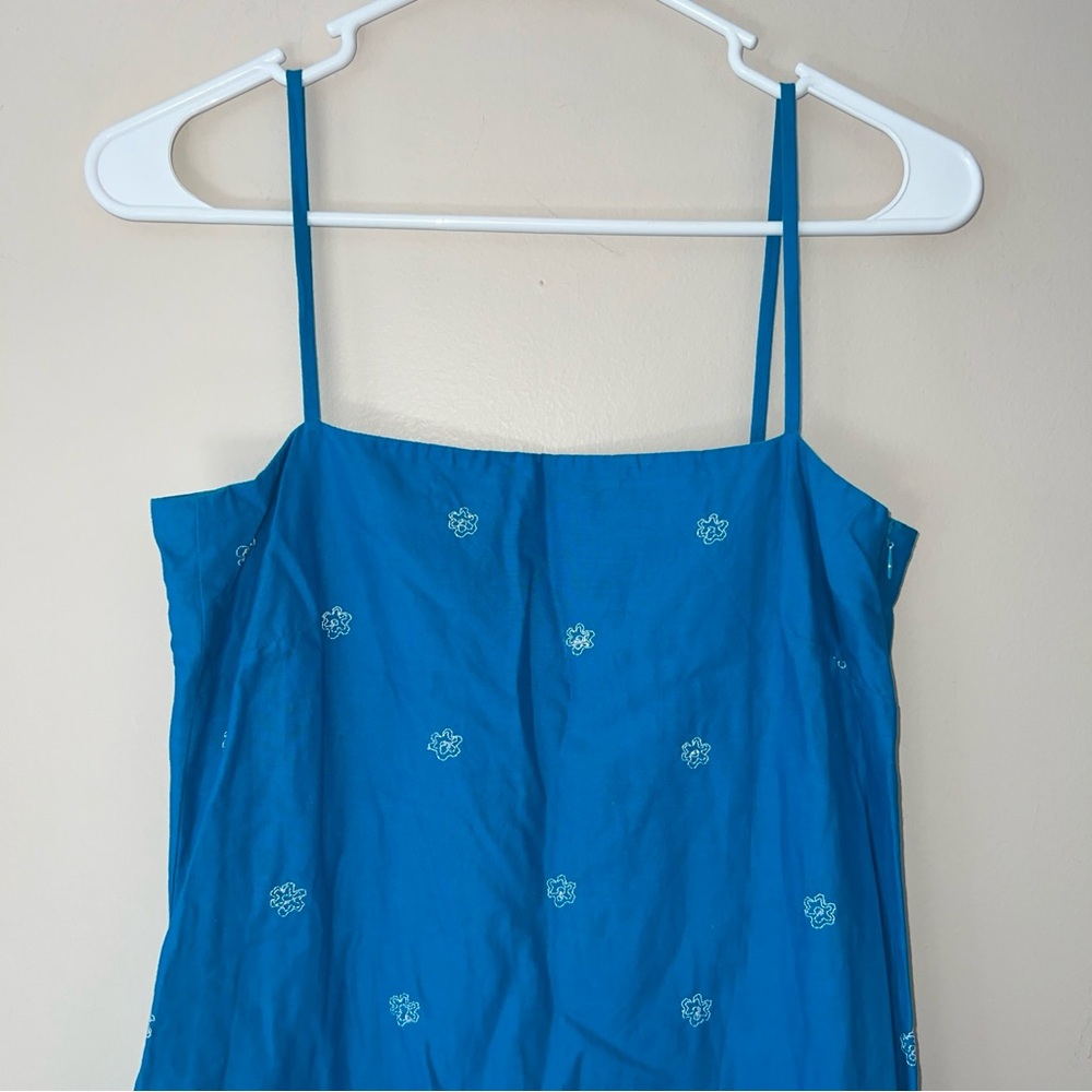 Ralph Ralph Lauren Vintage Blue Embroidered Cotton Spaghetti Strap Dress Size XS - Picture 2 of 8